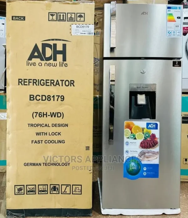 ADH 276Litres Refrigerator with Water Dispenser, Fast Freeze, Adjustable Temperature Control, Energy Saving, 3 Year Warranty - Image 2