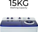 SPJ 15KG Semi Automatic Washing Machine, Top Loader Semi Automatic Washing Machine, Washing Machine Automatic, Washer & Dryer and Transparent LID, Energy Saving - 1 Year Warranty - Image 3