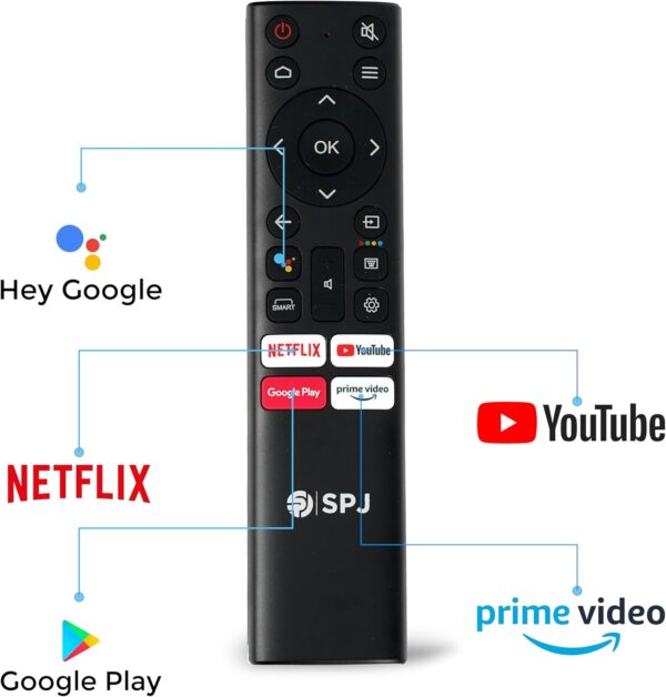 SPJ TV 50 inches 4K Smart, UHD Android Smart LED TV | Voice Control Remote, Screen Mirroring, Bluetooth, WiFi - Image 2