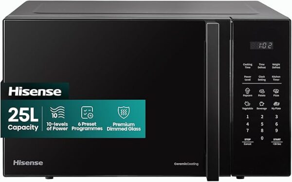 Hisense Microwave Oven 25L, Mirror Digital Microwave - Silver / Black - Image 5