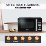 SPJ 25L Microwave Oven, 900W Countertop Microwave with 6 Power Levels, 95 Min Timer, Child Lock & Energy Efficient Design, Compact Microwave