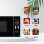 SPJ Microwave Oven 43L, Fast Heating 1000W, Mirror Door, 1300W Grill, Digital Microwave with 6 Power Levels, Defrost & Reheat, Timer Control