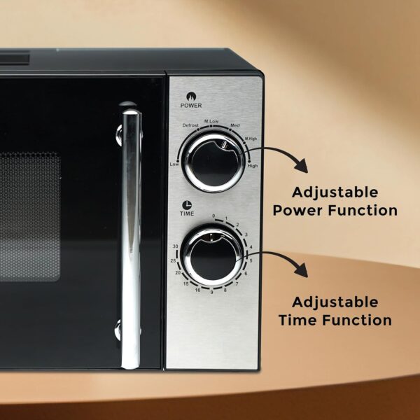 SPJ Microwave Oven 20L 700W With 6 Power Levels, Child-Safety-Lock, Defrost Function, 30 Minutes Timer, Express Cook, Easy to Use, Good For Home & Business. - Image 7