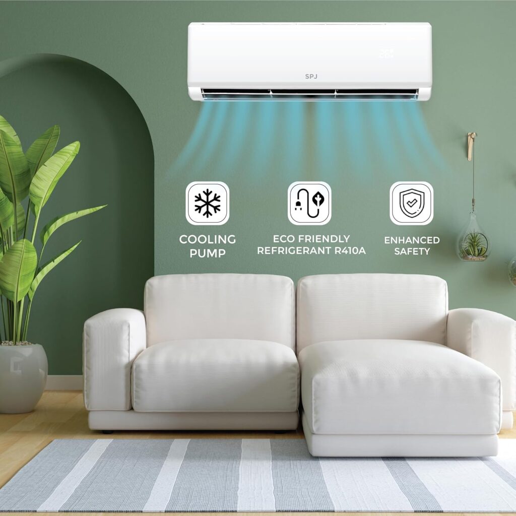 SPJ 18000BTU Air Conditioner, Eco-Friendly Refrigerant, Low Noise Design, Efficient Cooling Pump, Energy Saving.