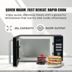 SPJ 25L Microwave Oven, 900W Countertop Microwave with 6 Power Levels, 95 Min Timer, Child Lock & Energy Efficient Design, Compact Microwave
