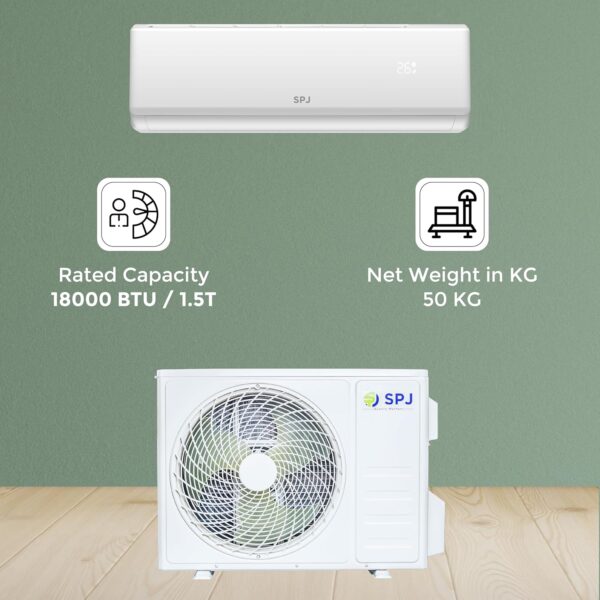 SPJ 18000BTU Air Conditioner, Eco-Friendly Refrigerant, Low Noise Design, Efficient Cooling Pump, Energy Saving.