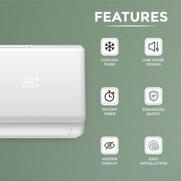 SPJ 18000BTU Air Conditioner,  Eco-Friendly Refrigerant, Low Noise Design, Efficient Cooling Pump, Energy Saving. - Image 5