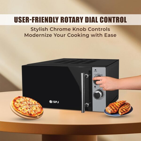 SPJ Microwave Oven 20L 700W With 6 Power Levels, Child-Safety-Lock, Defrost Function, 30 Minutes Timer, Express Cook, Easy to Use, Good For Home & Business. - Image 10