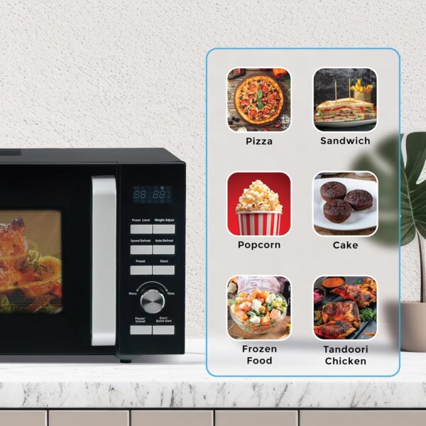 SPJ  25L Microwave Oven, 900W Countertop Microwave with 6 Power Levels, 95 Min Timer, Child Lock & Energy Efficient Design, Compact Microwave - Image 9