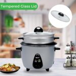 SPJ 2.2 Liters Rice Cooker, Steamer – 477W, Non-Stick Aluminium Pot, Auto Keep Warm, One-Touch Cooking, Tempered Glass Lid