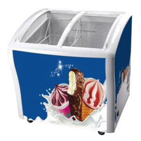 ADH 180L Show Case Display Freezer, Fast Freeze, Adjustable Temperature Control, Energy Saving, Water Disposal Device, 3 Year Warranty