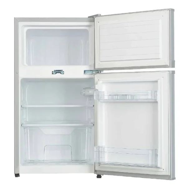 ADH 130 Liters Double Door Refrigerator, Top Freezer Fridge - Silver