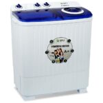 SPJ 7kg Semi Automatic Washing Machine Top Loader - Twin Tub, Transparent Lid, Washer & Dryer Combo, Energy Saving, Compact Home Laundry Appliance, 1-Year Warranty