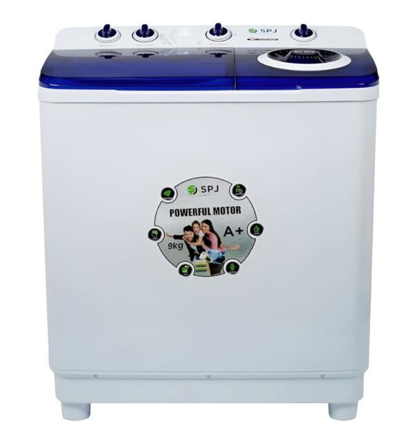 SPJ 10KG Semi Automatic Washing Machine, Top Loader, Washing Machine Automatic, Washer & Dryer and Transparent Lid, Energy Saving - 1 Year Warranty