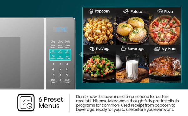 Hisense 20L Microwave, Mirror Digital Microwave - Silver