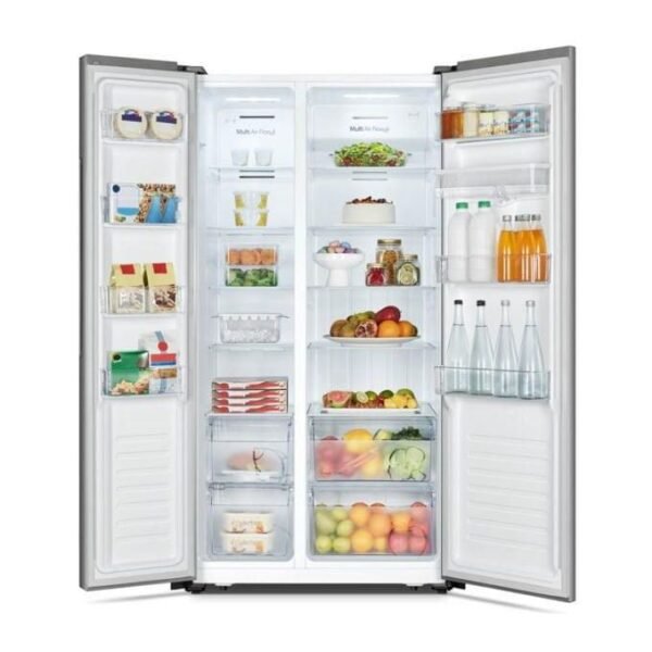 Hisense 560 Liters Side By Side 2 Door Fridge - Silver