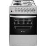 SPJ Cooker With 2 Gas Burners + 2 Electric Plates, Premium Cooker with Electric Oven, Stainless Steel, 50X50cm (Made in Turkey)