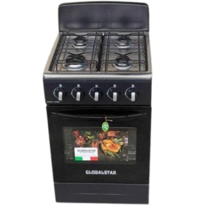 Globalstar 4 Gas Standing Cooker, Gas Oven 50X50cm - Black