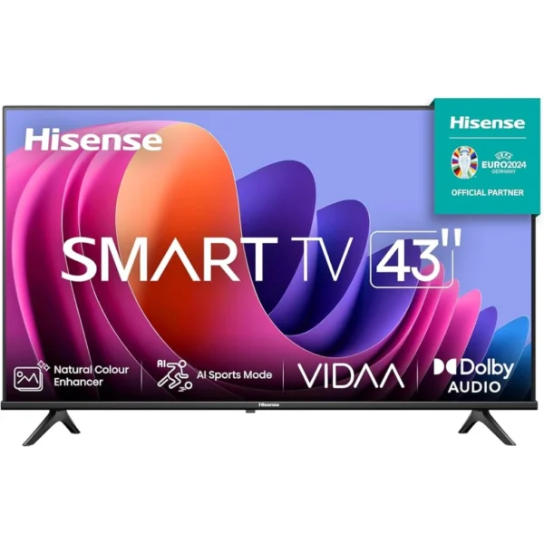 Hisense 43 Inch TV Smart FHD, LED Display, Frameless Design, Inbuilt Free To Air Decorder, Vidaa Software, USB Ports, HDMI, Remote Control, Screen Casting - 3 Year Warranty Hisense 43 Inch TV Smart FHD, LED Display, Frameless Design, Inbuilt Free To Air Decorder, Vidaa Software, USB Ports, HDMI, Remote Control, Screen Casting - 3 Year Warranty