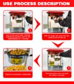 Professional Commercial Popcorn Machine Maker Movie Popcorn, High Output Popcorn Making Machine 1500W - Image 4