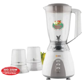 Sayona 3 in 1 Quality Unbreakable Blender 1.5Litres With 2 Mill Grinders, Stainless Steel, 350W - SB-4016