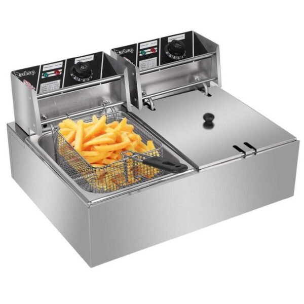 ADH Electric Deep Fryer 12L AEF-802A - Crispy Frying Made Easy!- Silver