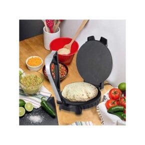 Pizza Chapati Maker roller Non-Stick - Silver/Black