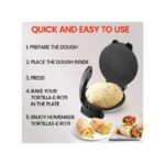 Pizza Chapati Maker roller Non-Stick - Silver/Black
