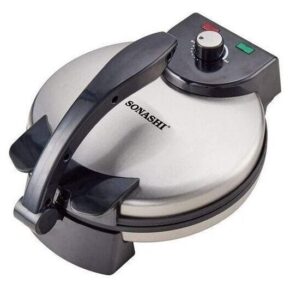Sonashi Non-Stick Roti Maker, Non-Stick Coating Plate, Adjustable Temperature Control Knob, Power On/Off Indicator