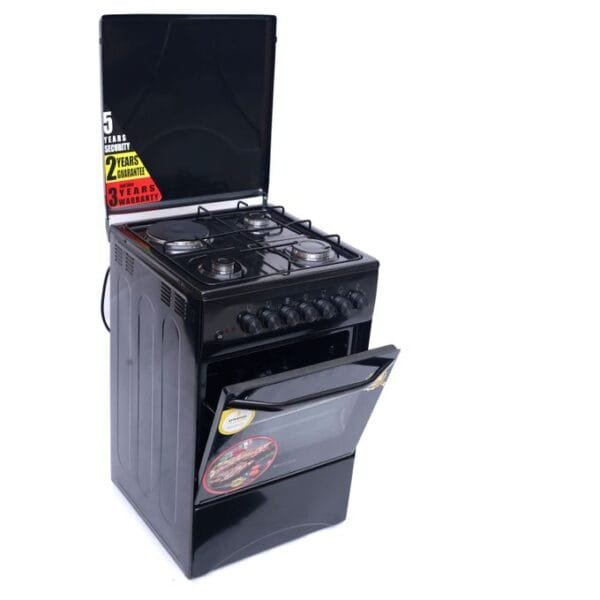 Blueflame C5031E-B- 3 Gas + 1 Electric Plate Gas Cooker & Oven 50*50Cm - Black