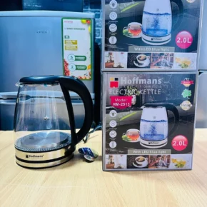 Hoffmans Electric Kettle 2L Glass With LED Blue Light