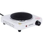 Single Solid Electric Hotplate 1000W, Stainless Steel, Adjustable Temperature Control, Auto Thermostat – 1 Year Warranty