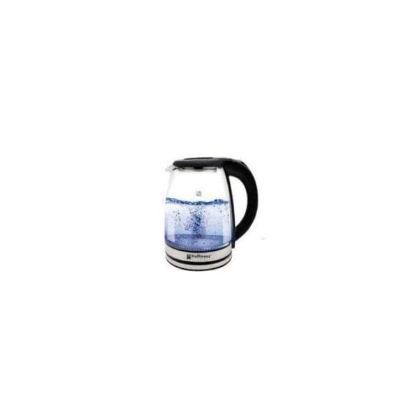 Hoffmans 2L Glass Electric Kettle With LED Blue Light- Silver , Black