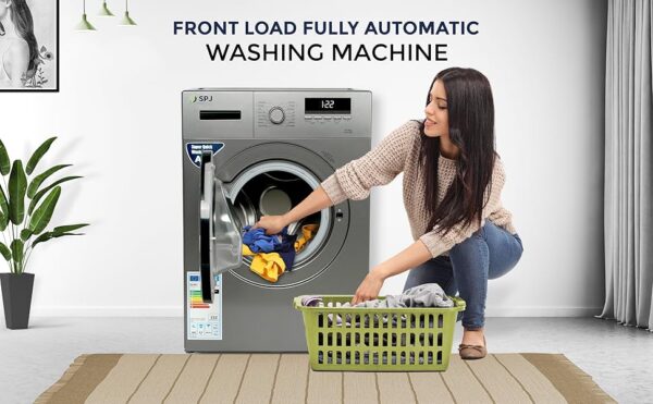 SPJ 10Kg Fully Automatic Front Load Washing Machine With LED Display, Multiple Wash Programs, Double Layer Front Door, Energy Efficient, Easy Operation – 1 Year Warranty - Image 8