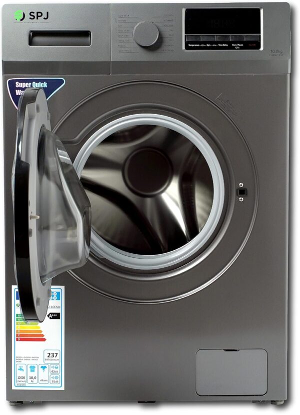 SPJ 10Kg Fully Automatic Front Load Washing Machine With LED Display, Multiple Wash Programs, Double Layer Front Door, Energy Efficient, Easy Operation – 1 Year Warranty - Image 2