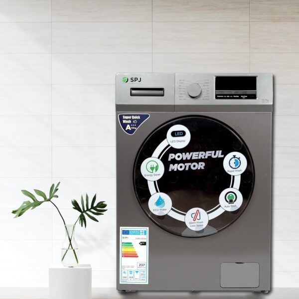 SPJ 10Kg Fully Automatic Front Load Washing Machine With LED Display, Multiple Wash Programs, Double Layer Front Door, Energy Efficient, Easy Operation – 1 Year Warranty - Image 6