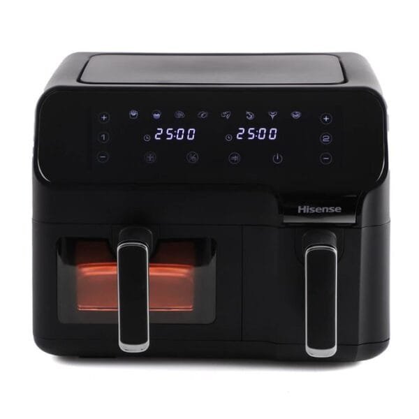 Hisense 8.6 Liters Air Fryer -Dual Basket Black 3Yrs Wrnty