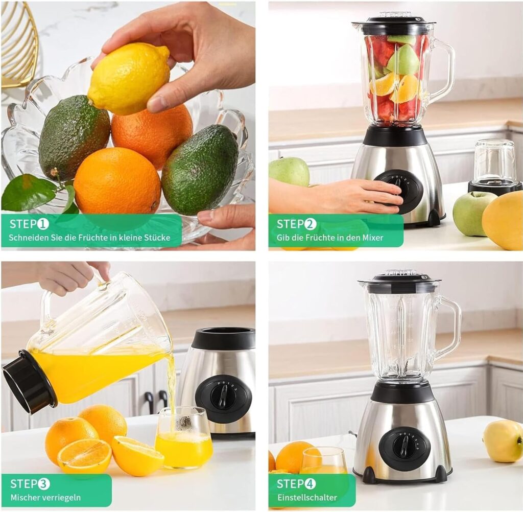 Hoffman Blender 2 In 1 Ice Crushing Glass - Silver