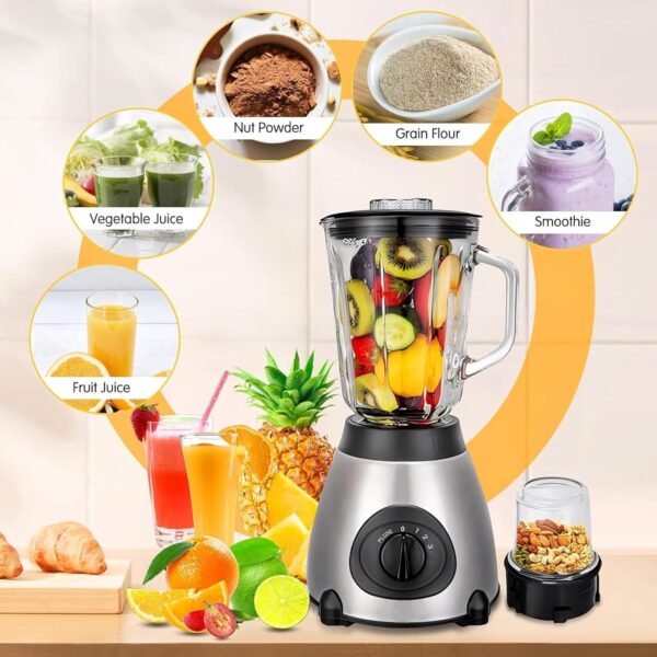 Hoffman Blender 2 In 1 Ice Crushing Glass - Silver - Image 2