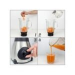 Hoffmans 2 In 1 Ice Crushing Powerful Blender Glass - Silver