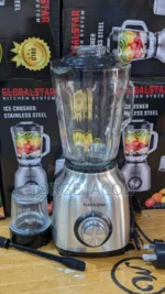 Global Star 1.5 Litres 2 In 1 Ice Crushing Powerful Stainless Steel And Glass Jar Blender GS-Y88