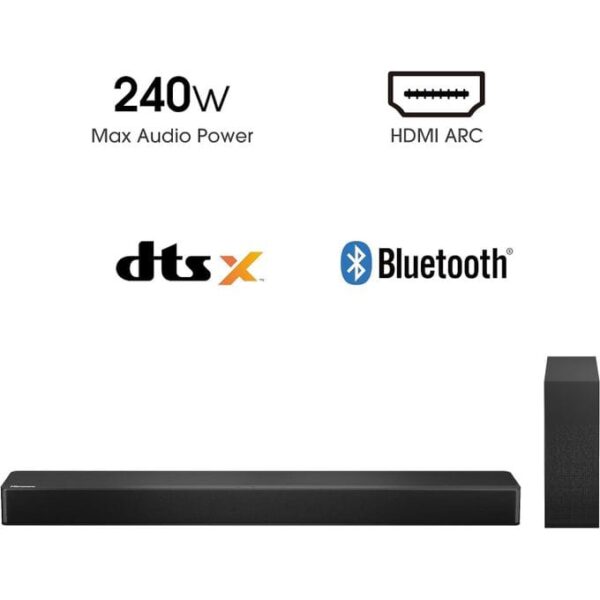 Hisense HS2100 2.1 CH 240W Soundbar with Subwoofer HDMI ARC, Bluetooth - 3Years Warranty
