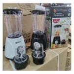 Hoffmans 1.6L Blender, Dry Grinder 2 in 1 Black, White