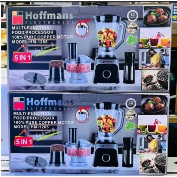 Hoffmans 5 In 1 Multifunction Blender 1.8L (Gross - 1.8L & Net - 1.5L) - Black