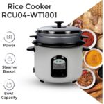 SPJ 1.8 Liter Electric Rice Cooker With Steamer, Stainless Steel Lid, Non-Stick Aluminium Inner Pot, Automatic Keep Warm Function- White