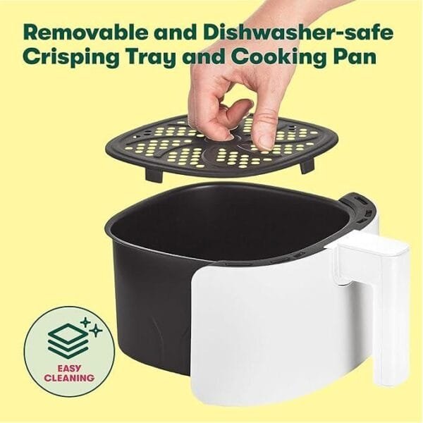 SPJ 4 Litres, Hot Air Fryer, With Preheating And Keeping Warm, Without Oil And Fat, Non-Stick Basket - Cream