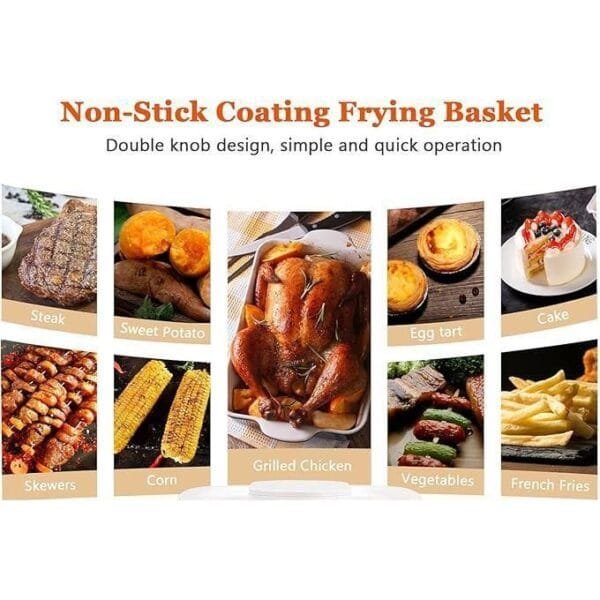 SPJ 4 Litres, Hot Air Fryer, With Preheating And Keeping Warm, Without Oil And Fat, Non-Stick Basket - Cream