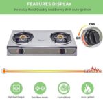 SPJ Double Gas Burner / Stove – Silver 1 Year Warranty
