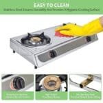 SPJ Double Gas Burner / Stove – Silver 1 Year Warranty