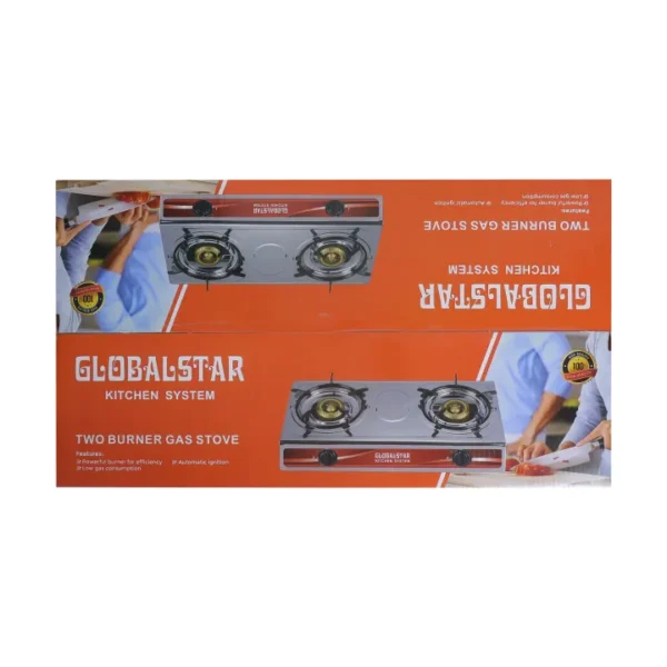 Global Star Double Burner Gas Stove With Automatic Ignition